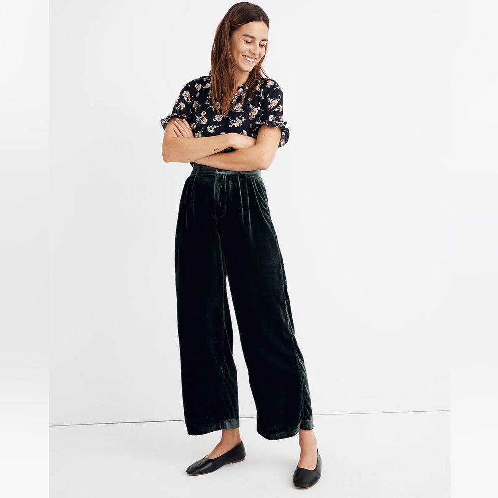 Madewell Green Velvet Trousers